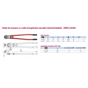 596PLUS/6G Cleste pt fier beton cu cutite triunghiulare ascutite interschimbabile, Unior - Img 5