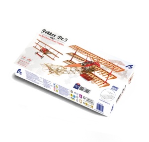 Aeromodel Fighter Fokker Dr I. scara1:16 Model de aeronavă din lemn și metal - Img 12
