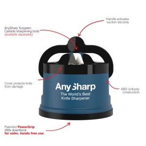 ANY- Essential Blue Dispozitiv de ascutit cutite cu carcasa plastic, Blue, Anysharp - Img 3