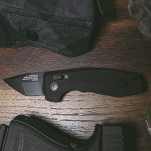 Cutit automat SOG TAC AU Compact CA Tanto 15-38-14-57, lama Tanto Cryo D2, AU-XR Lock, maner din aluminiu, California Legal Automatic Knife - Img 12
