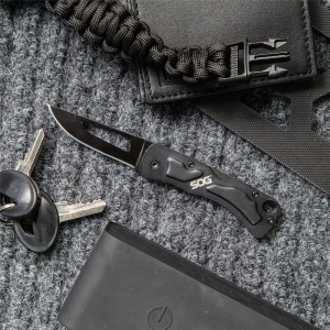 Cutit breloc SOG Centi II CE1012-CP, lama 3Cr13, Slip Joint, maner din otel inoxidabil, EDC Keychain Knife - Img 18