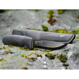 Cutit Bushcraft BlackBlade (C) Outdoor si Supravietuire, lama Otel Carbon C100S cu acoperire DLC , Morakniv - Img 3
