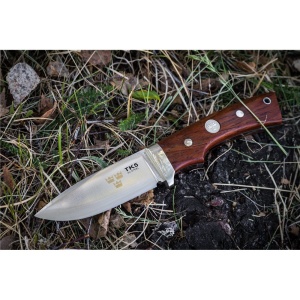 Cutit Fallkniven TK5L Tre Kronor Hunter, lama Laminated 3G Powder Steel, maner Desert Ironwood, lama 80 mm - Img 12