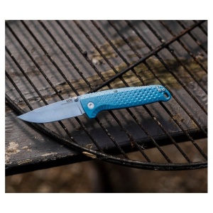 Cutit pliabil SOG Adventurer LB Nordic Blue Satin 13-11-03-43, lama Drop Point CRYO 5Cr15MoV Satin, Lockback, Thumb Stud, maner GRN Nordic Blue, EDC Outdoor - Img 11