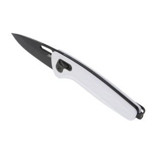 Cutit pliabil SOG One-Zero XR White Black Chrome 12-73-05-57, lama CPM S35VN Polished, XR Lock, Flipper, maner G10 White cu insertii Cromate, EDC Premium