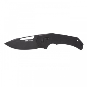 Cutit pliabil SOG Prohen XR Blackout 12-25-01-57, lama Drop Point CRYO D2 Black TiNi, XR Lock, Flipper, Thumb Hole, maner G10 Black, EDC Tactical - Img 5