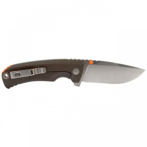 Cutit pliabil SOG Tellus FLK FDE 14-06-08-43, lama Drop Point CRYO 440 Stonewashed, Frame Lock, deschidere Flipper, maner GRN Flat Dark Earth, EDC Outdoor - Img 5