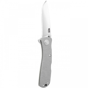 Cutit pliabil SOG Twitch II Satin Aluminum TWI8-CP, lama Drop Point AUS-8 Satin, deschidere asistata S.A.T., Lockback, maner din aluminiu anodizat, EDC Premium - Img 10