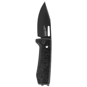 Cutit pliabil SOG Ultra XR XHP Blackout 12-63-05-57, lama Clip Point CTS XHP Black TiNi, XR Lock, Thumb Stud, maner Carbon Fiber, EDC Ultra Lightweight - Img 2