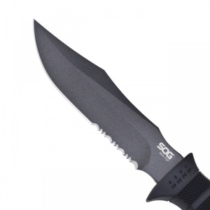 Cutit tactic SOG SEAL Pup, lama partial zimtata, teaca nylon balistic, otel AUS-8, lama 123 mm - Img 8