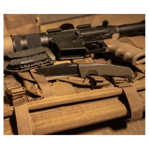 Cutit tactic SOG Trident FX Serrated FDE, otel CRYO CPM S35VN, lama 117 mm - Img 11