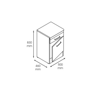 Dulap metalic cabinet medical/stomatologic cu un sertar, usa, fara polita, 500x460x830 mm - Img 2