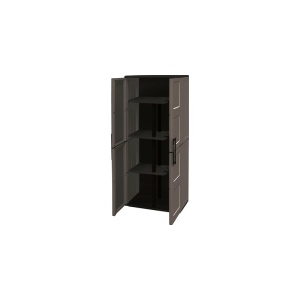 Dulap utilitar plastic 2 uși, Free 680x370x1630 mm, cu 3 polițe și stlp pe mijloc - Img 2