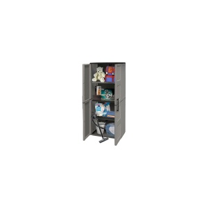 Dulap utilitar plastic 2 uși, Free 680x370x1630 mm, cu 3 polițe - Img 2