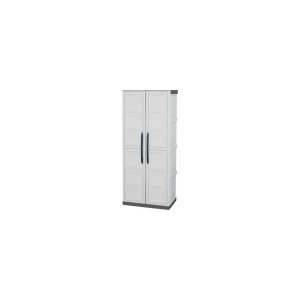 Dulap utilitar plastic 2 usi, Steel 700x390x1630 mm, cu 3 polite si spatiu pentru unelte inalte