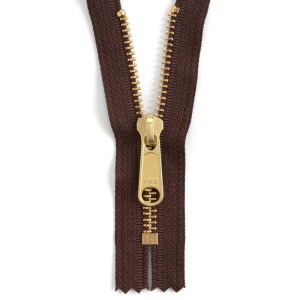 Fermoar YKK pielarie din alama cu banda maro, Tandy Leather SUA - Img 6