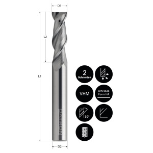Freza cu 2 caneluri, Datron 0068910K, 10.0x26x10.0mm - Img 5