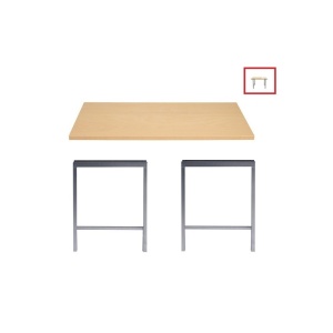 Masă de lucru 1200x600x30 mm, din lemn de fag cu picior metalic dublu