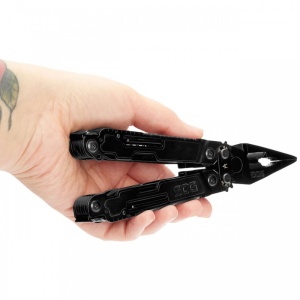 Multitool SOG PowerAccess Deluxe Black, 21 functii, Compound Leverage, kit 12 biti si husa nylon - Img 8