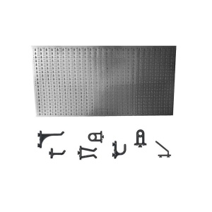 Panou perforat orizontal din INOX, 1000x500mm cu set 20 carlige
