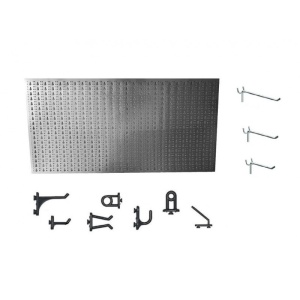 Panou perforat orizontal din INOX, 1000x500mm cu set 45 carlige - Img 2