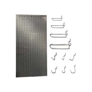 Panou perforat vertical din INOX, 500x1000 mm cu set 40 carlige metalice