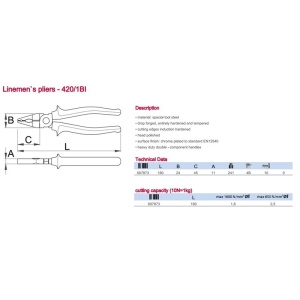 Patent/Cleste profesional cu gaura, 180 mm, Unior - Img 3