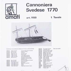Planuri constructie navomodel, Canoniera Suedeza, Lungime: 345mm, Amati Italia