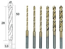 Proxxon HOB 023 - Burghiu lemn/plastic 3mm cu pin de centrare modelism/hobby/miniatura - Img 2