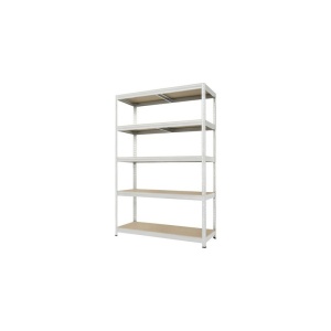 Raft metalic cu 5 polițe din lemn 1200x600x1800 mm max. 250 kg/poliță, montaj rapid cu cleme, zincat - Img 2