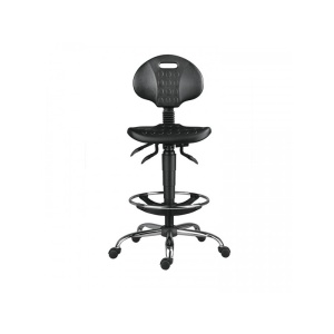 Scaun profesional 1290 PU ASYN cu inaltator si baza cromata - Img 2
