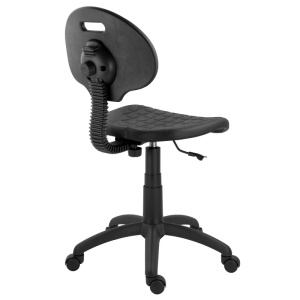 Scaun profesional WORK, ergonomic, inaltime reglabila, suport lombar, roti silentioase, negru - Img 3