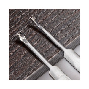 Scula canelare piele forma V, 3mm Wuta - Img 4