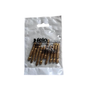 Set 10 biti Felo, seria TiN Plus profil Pozidrive, E6.3, PZ2, 50mm