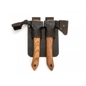 Set-AX1/AX2 Set topor si tesla cioplire lemn AX1 si AX2 cu teaca din piele, BeaverCraft - Img 2