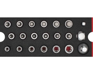 Set capete de surubelnita 1/2", 21 piese, insertie pentru sertar