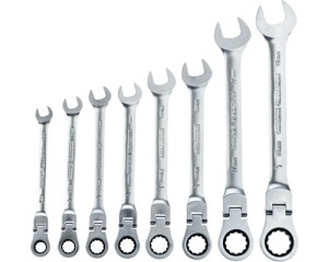 Set chei cu clichet articulat WGB, 8 piese, crom-vanadiu