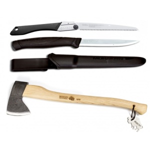 Set Cuțit Companion, negru, Fierastrau Silky Gomboy 240mm cu 10dinti, 30mm si Bison 1250g - Img 2