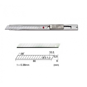 Set Cutter / cutit utilitar INOX mic - NT Cutter - 9mm + 10 lame schimb - Img 2