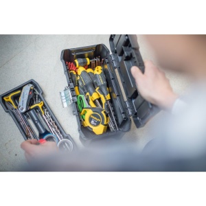 Stanley STST1-75515, essential, cutie pentru scule cu doua organizatoare pe capac si tava detasabila, inchizatoare metalica, 7.60 litri, (12.5 inch) 320x188x132mm - Img 5