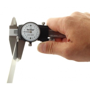 Subler din otel inoxidabil cu ceas comparator 200 mm Hedue - Img 3