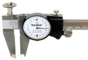 Subler din otel inoxidabil cu ceas comparator 200 mm Hedue - Img 5