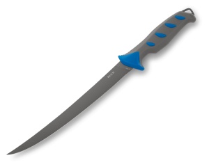 Cutit de filetat Buck 147 Hookset Salt Water 0147BLS-B, lama flexibila 23 cm, maner gri-albastru, teaca inclusa