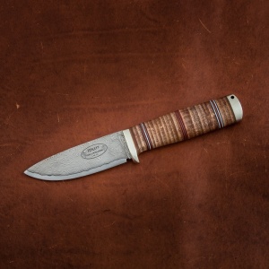Cutit Fallkniven NL5CXL Idun Northern Light, lama Cowry X Damascus, maner piele naturala, lama 100 mm - Img 9