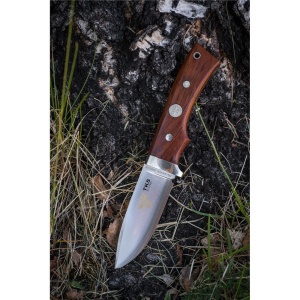 Cutit Fallkniven TK5L Tre Kronor Hunter, lama Laminated 3G Powder Steel, maner Desert Ironwood, lama 80 mm - Img 13