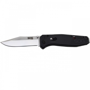 Cutit pliabil SOG Flare FLA1001-CP, lama Clip Point 8Cr13MoV Satin, deschidere asistata S.A.T., Arc Lock, maner GRN, EDC - Img 2