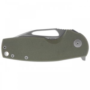 Cutit pliabil SOG Stout FLK OD Stonewash 14-03-01-57, lama Clip Point CRYO D2 Stonewashed, Frame Lock, deschidere Flipper, maner G10 Olive Drab, EDC - Img 4