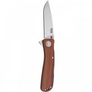 Cutit pliabil SOG Twitch II Wood TWI17-CP, lama Drop Point AUS-8 Satin, deschidere asistata S.A.T., Lockback, maner din lemn Rosewood, EDC Premium - Img 8