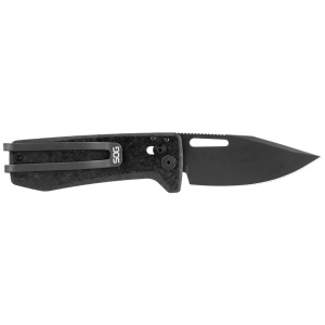 Cutit pliabil SOG Ultra XR XHP Blackout 12-63-05-57, lama Clip Point CTS XHP Black TiNi, XR Lock, Thumb Stud, maner Carbon Fiber, EDC Ultra Lightweight - Img 3