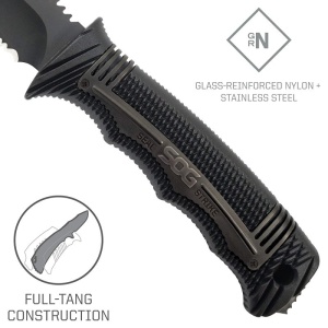Cutit tactic SOG SEAL Strike Black TiNi, otel AUS-8, lama partial zimtata 125 mm - Img 17